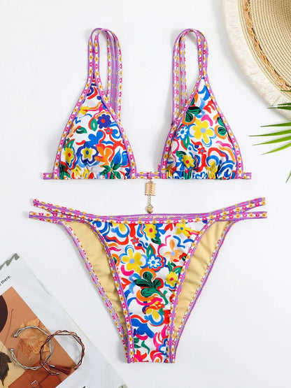 Floral Print Tropical Bikini