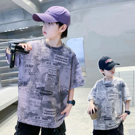 Newspaper Print T.Shirt