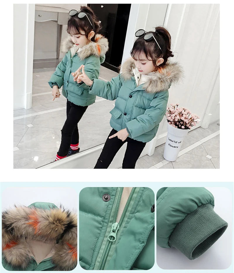 Hooded Fur Kid's Coat