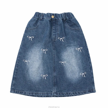 Denim Bow Skirt