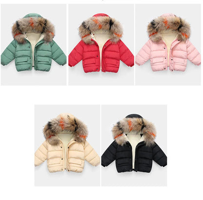 Hooded Fur Kid's Coat