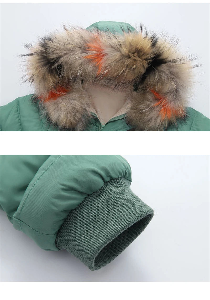 Hooded Fur Kid's Coat