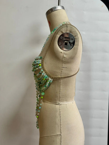 Green Beaded Top