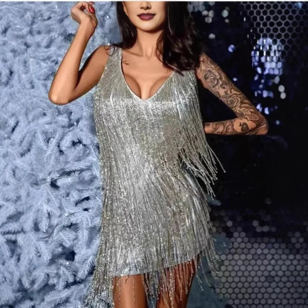 Fringe Boho Glittery Dress