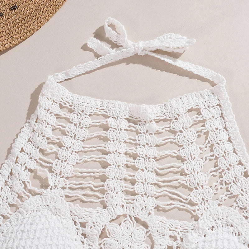 Boho Ethnic Style Top Plain White One Size