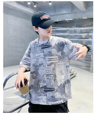 Newspaper Print T.Shirt