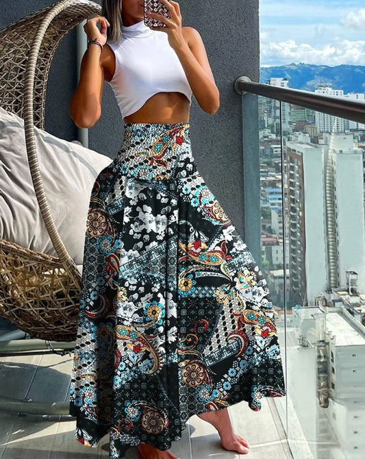 High Waist Boho Skirt