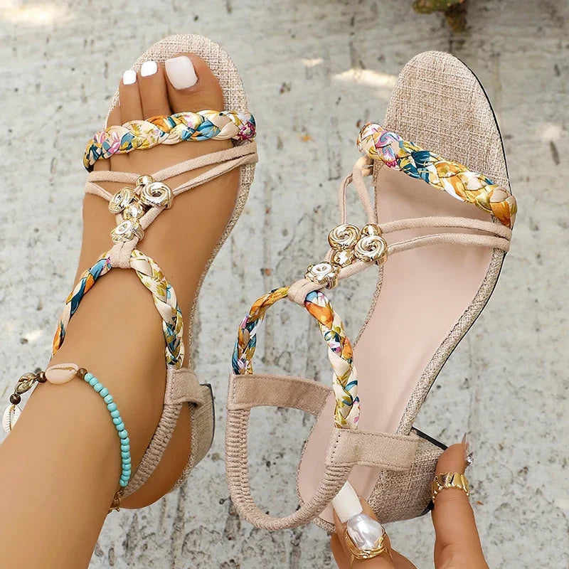 Bohemian Print High Heel Sandals