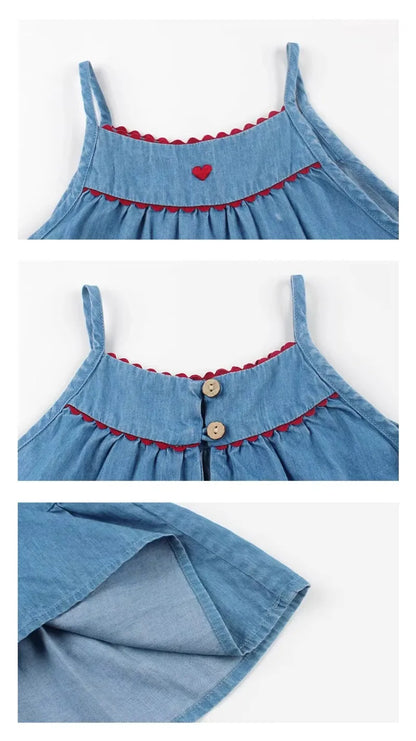 Denim and Red Stitch Dress