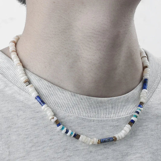 Natural Stone & Stainless Steel Necklace