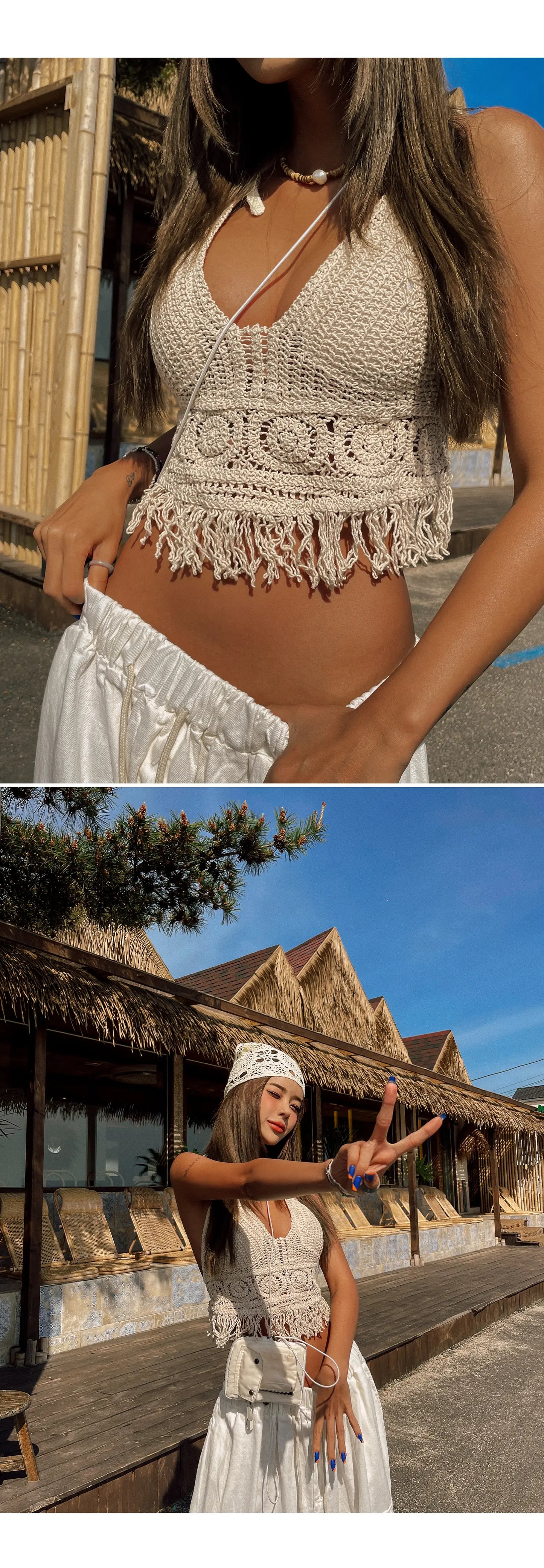 Boho Crochet Knit Top