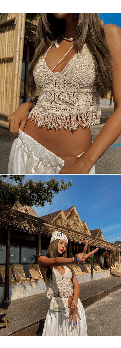 Boho Crochet Knit Top