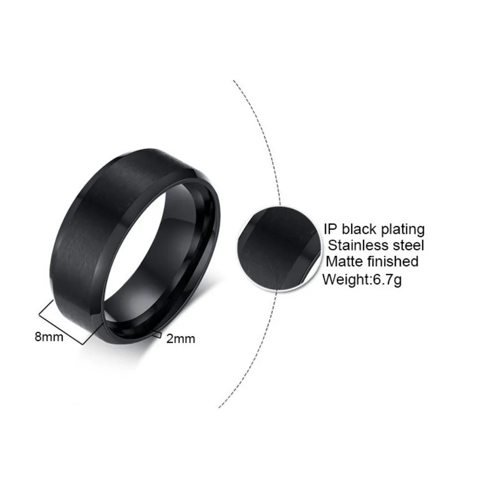 Black Matte Men's Ring