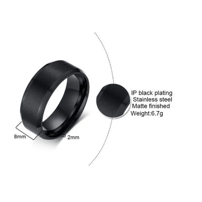 Black Matte Men's Ring