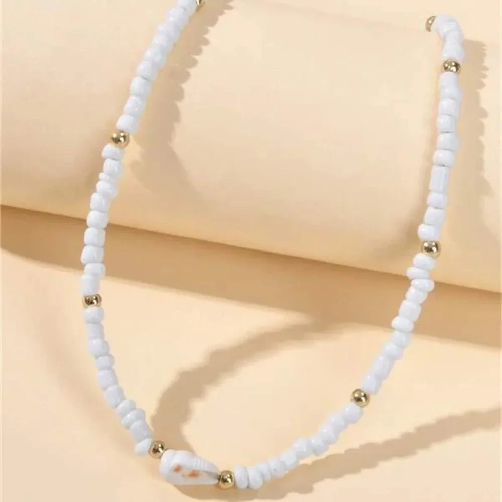 Collier de coquillages blancs