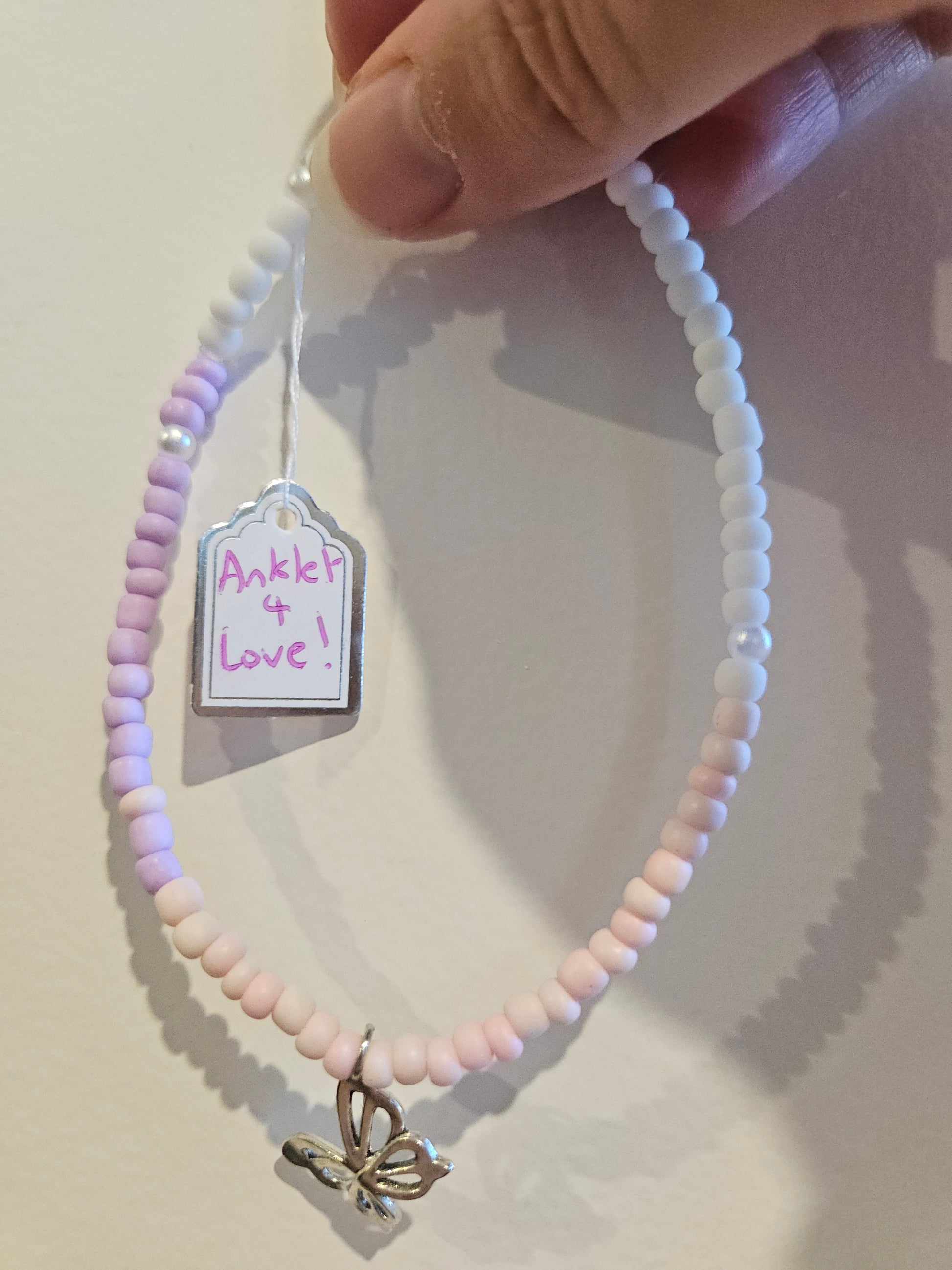 Gemstone and Seed Bead Anklets Good Times - Milky Quartz
