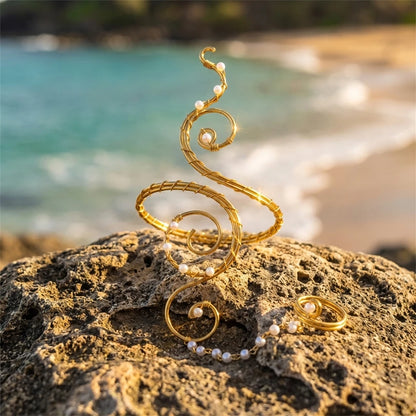 Puño espiral playero para brazo y muñeca
