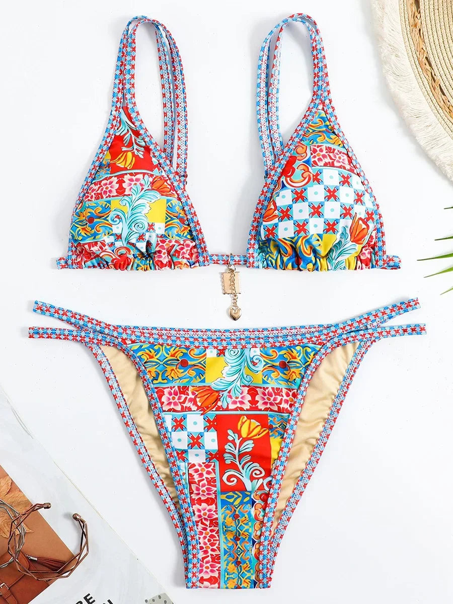 Floral Print Tropical Bikini