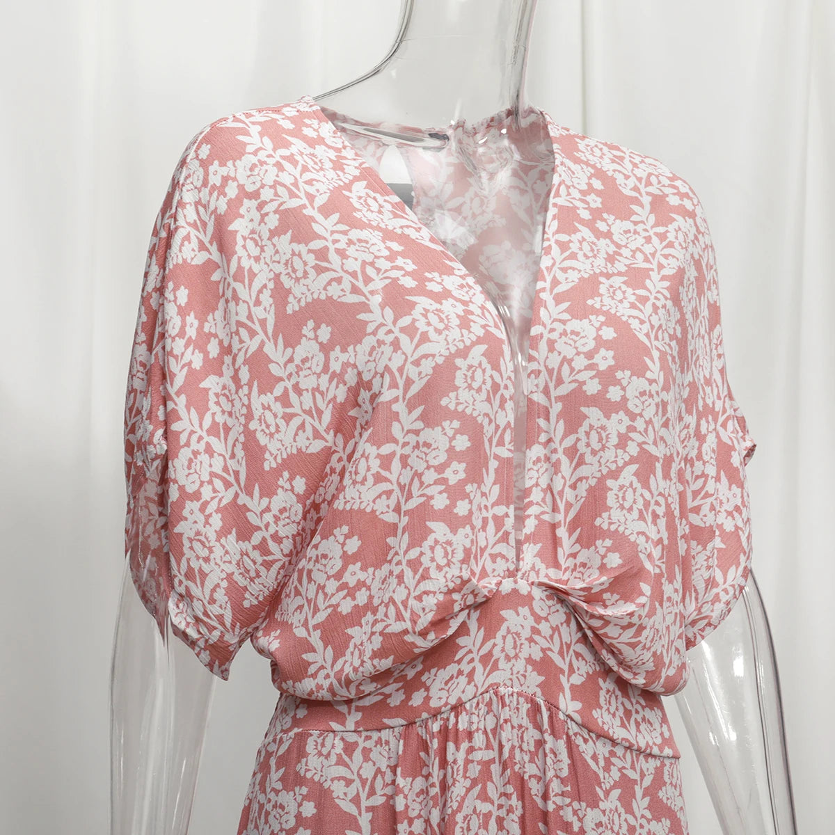 Summer-Long V Neck Dress