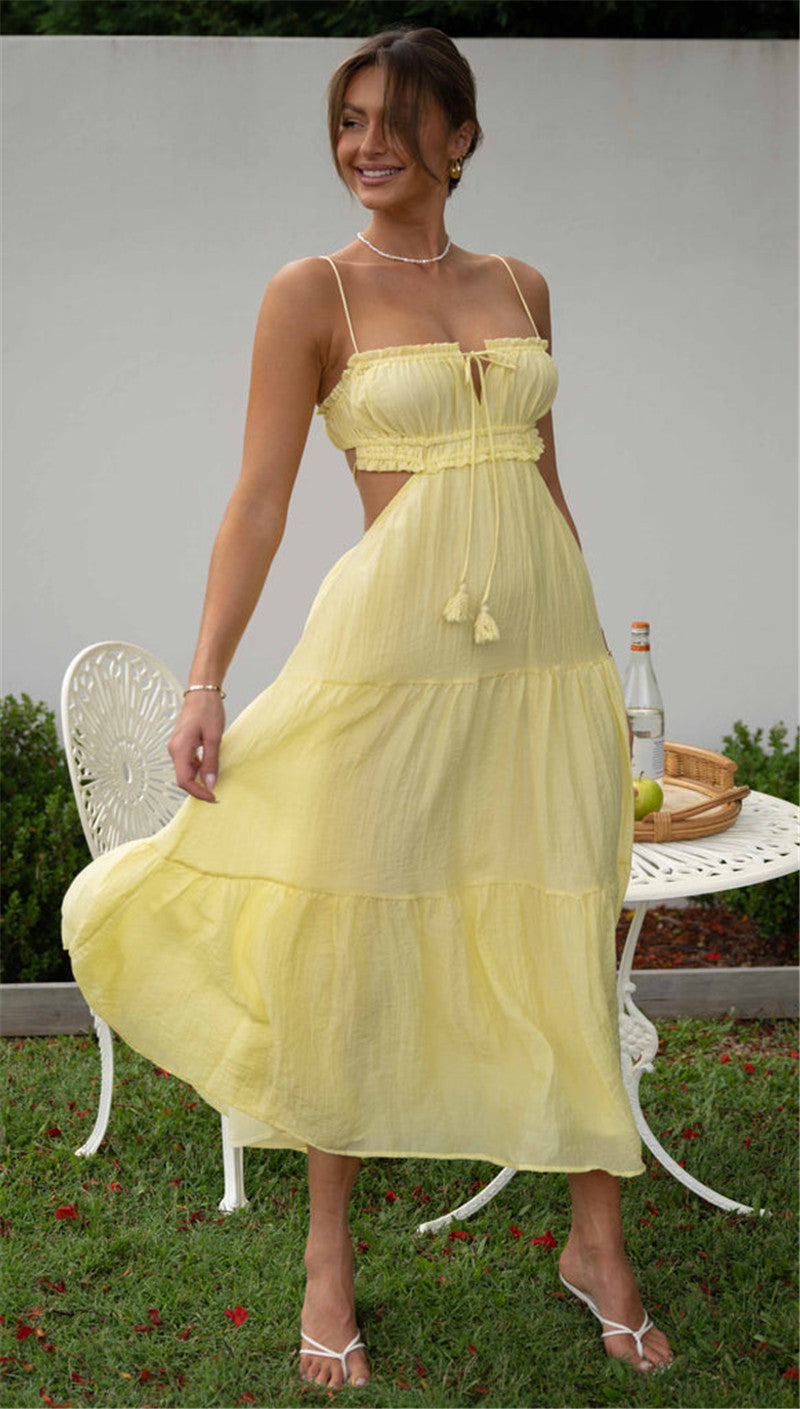 Boho Sling Dress Yellow