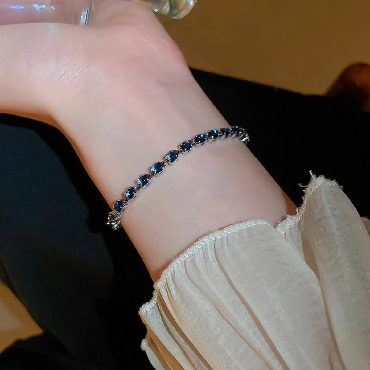 Zircon Bracelet Royal Blue One Size