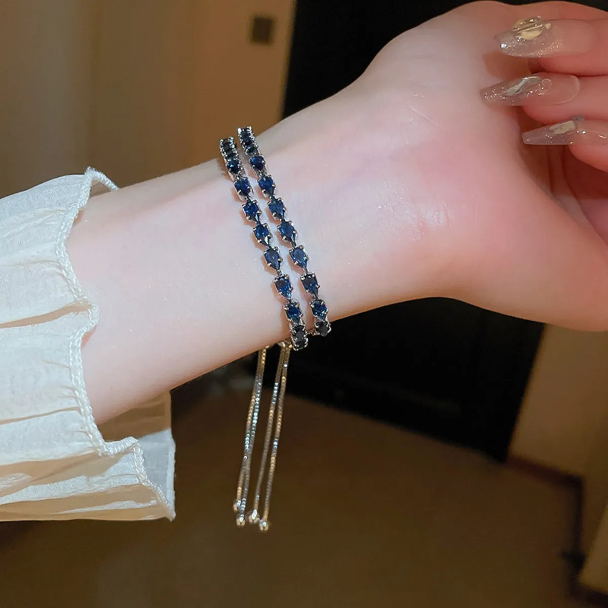 Zircon Bracelet Royal Blue One Size