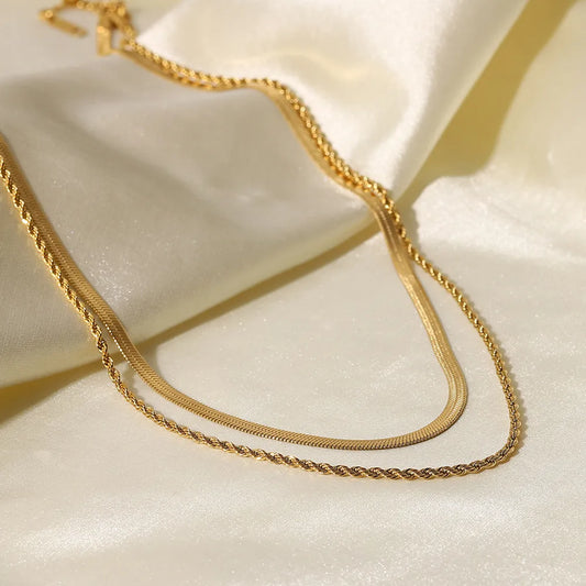 Gold-Plated Double Necklace