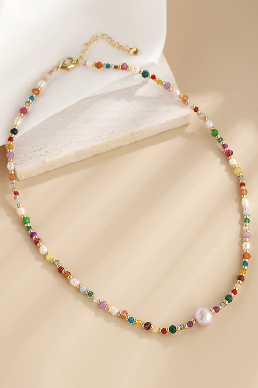 Natural Crystal and Pearl Necklace