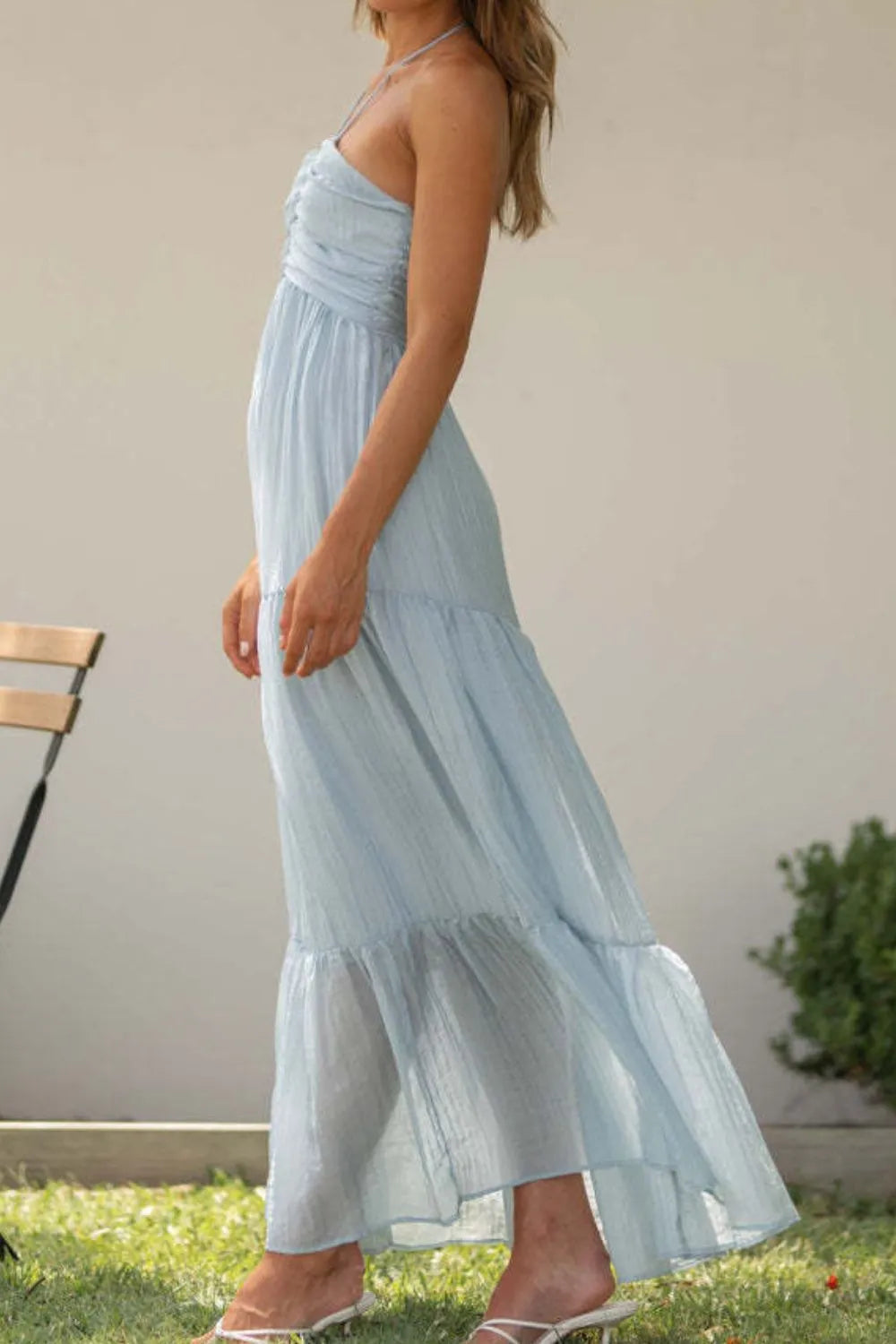Angelic Halter Dress Light Blue