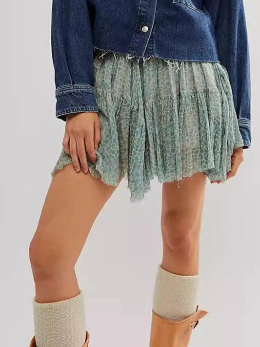 Floral-Print Mini Skirt