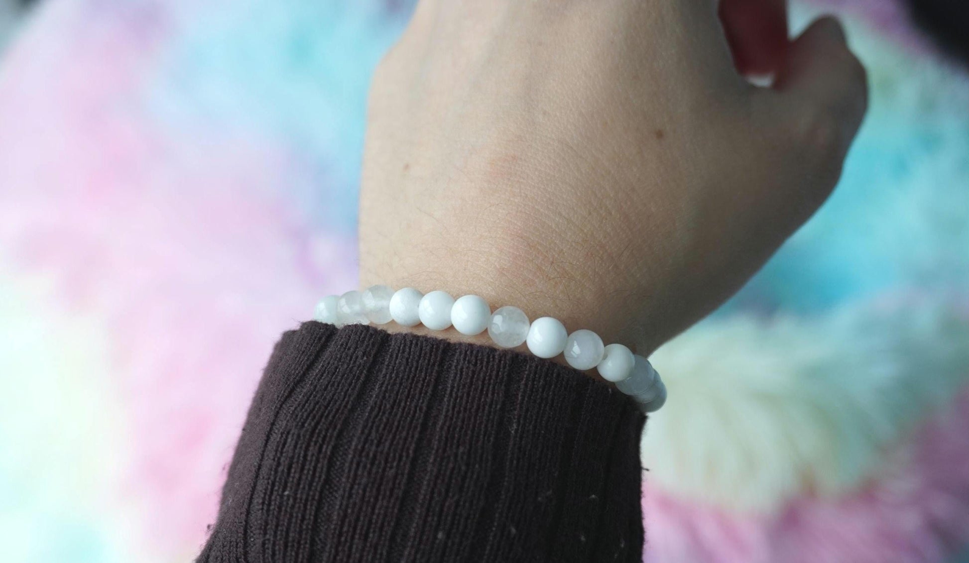 Gemstone Charm Bracelets! Peace White Jade - Calcite