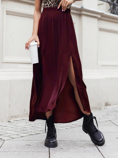 High-Slit Maxi Skirt