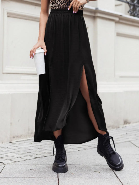 High-Slit Maxi Skirt