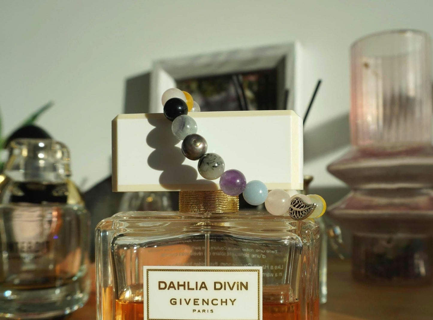 Gemstone Charm Bracelets! Happiness & Life - Purple Freshwater Pearls - Rose Quartz - Yellow Agate - Morganite - Tourmalated Quartz - Fluorite - Angelite - Black Onyx