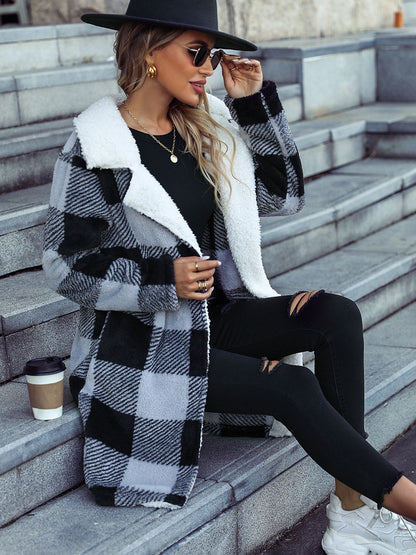 Plaid Open Coat