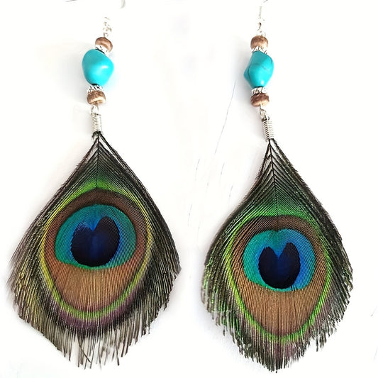 Peacock Earrings Colorful