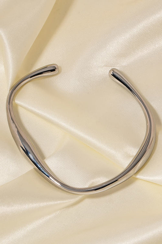 Stainless Steel/Gold Plated Open Bracelet