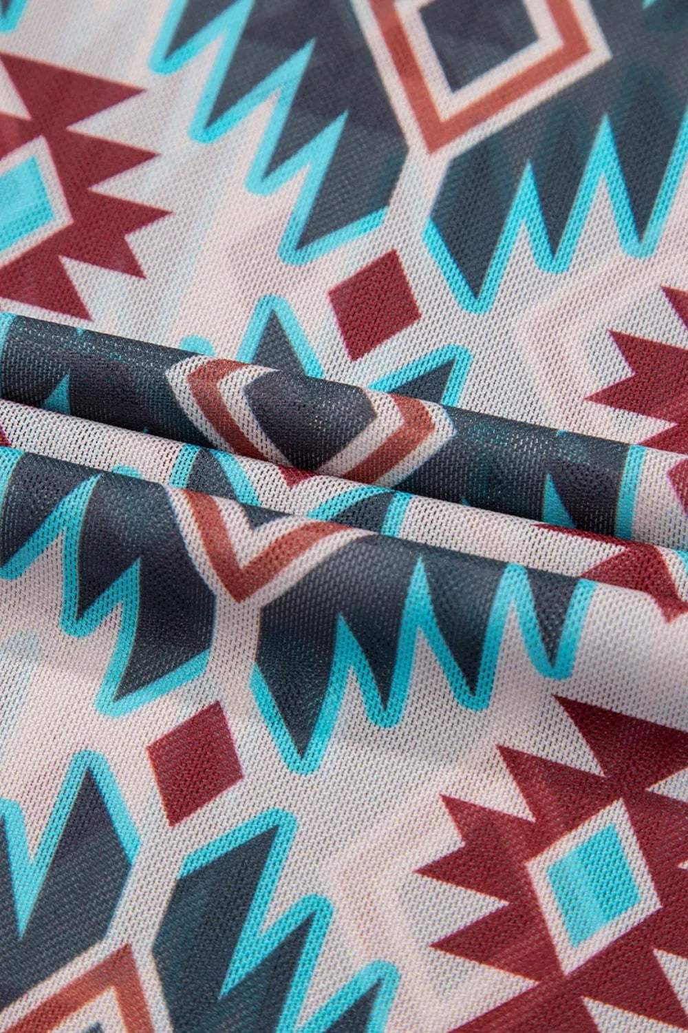 Aztec Print Mesh T Shirt