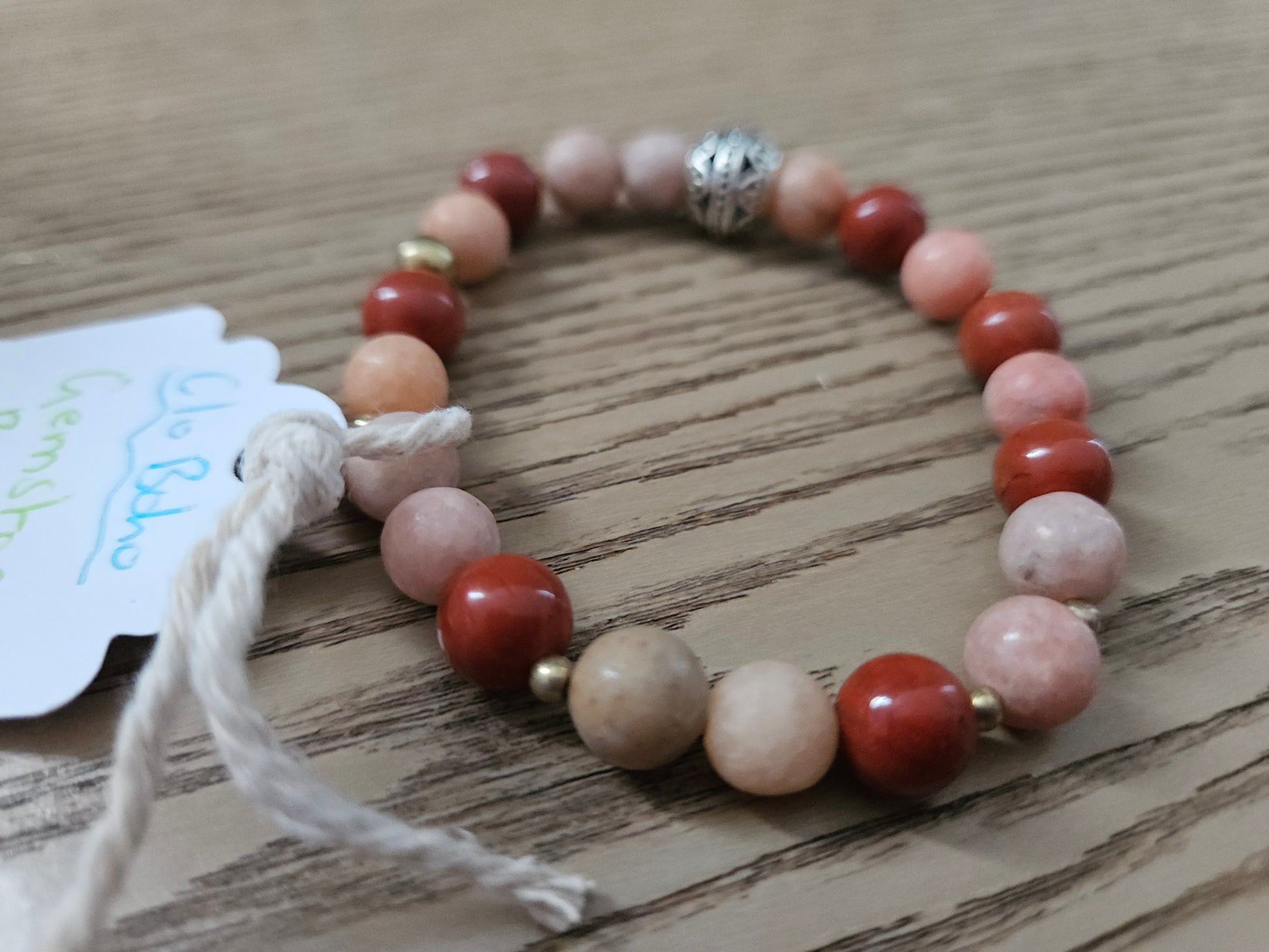Gemstone Charm Bracelets! Power and Influence - Red Jasper - Orchid Calcite