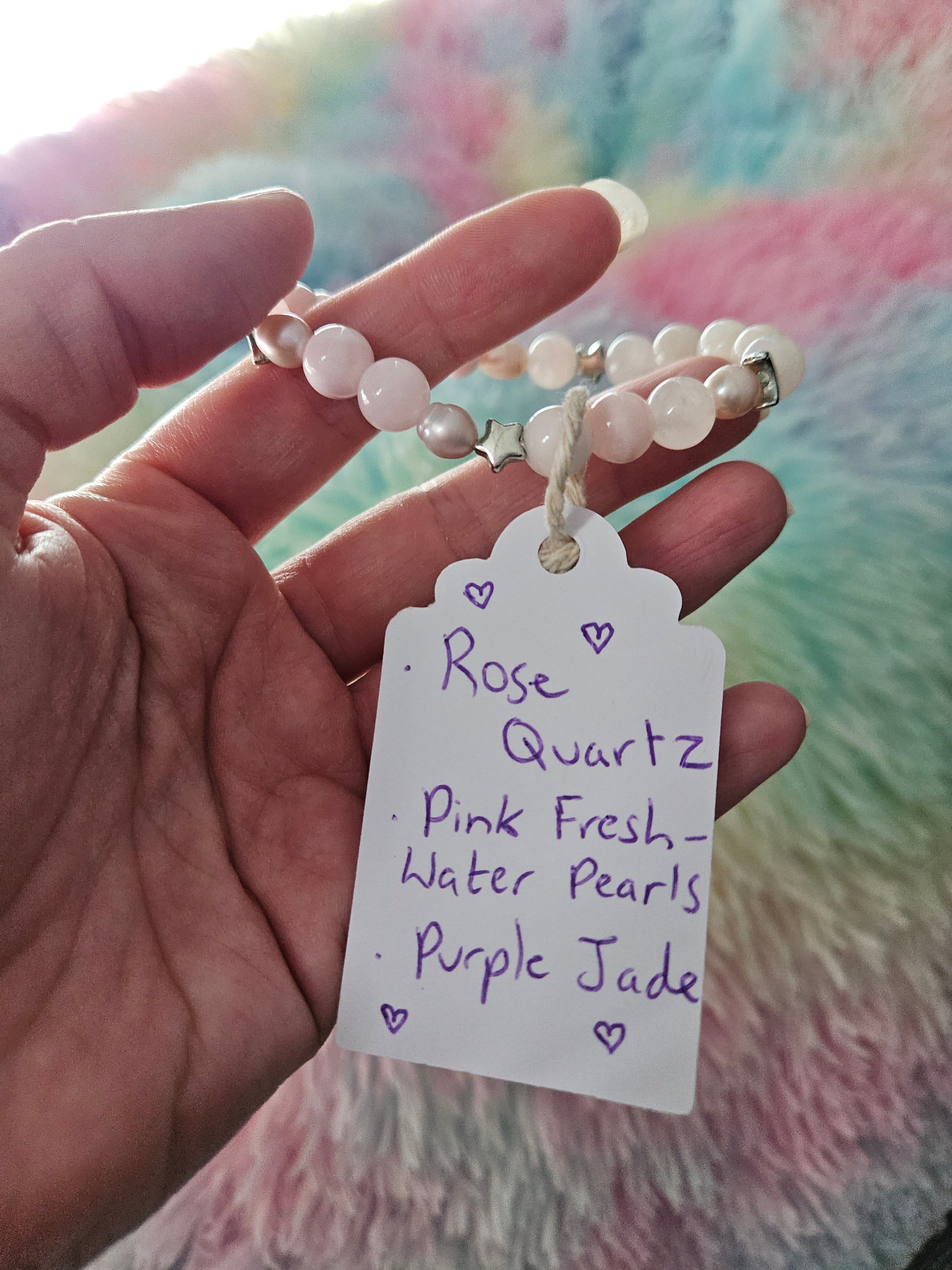 Gemstone Charm Bracelets! Love & Peace - Rose Quartz - Pink Freshwater Pearls