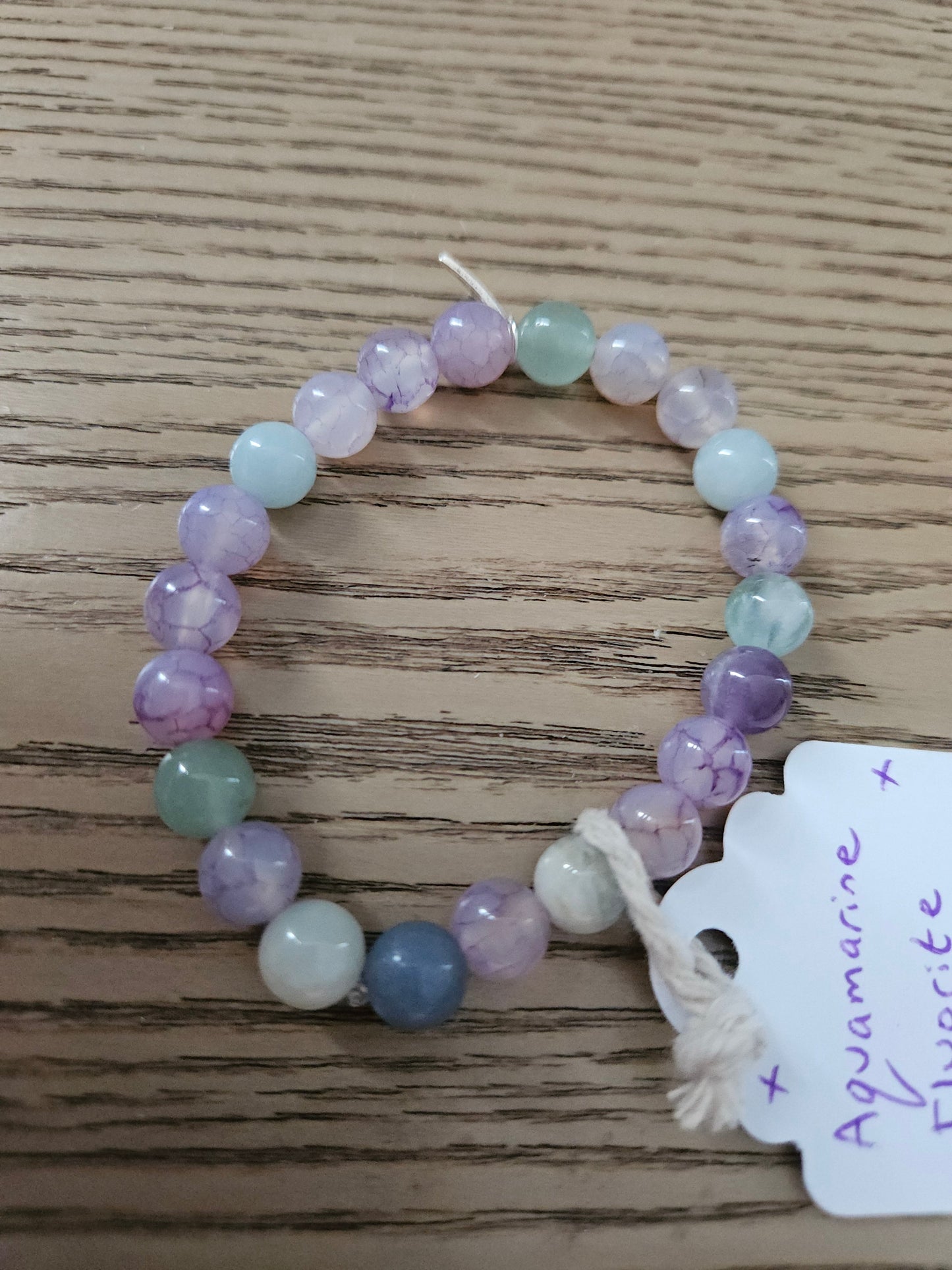 Gemstone Charm Bracelets! Refreshing Energy Gemstone Bracelet - Aquamarine - Fluorite - Amethyst - Blue Quartz - Aventurine - Angelite