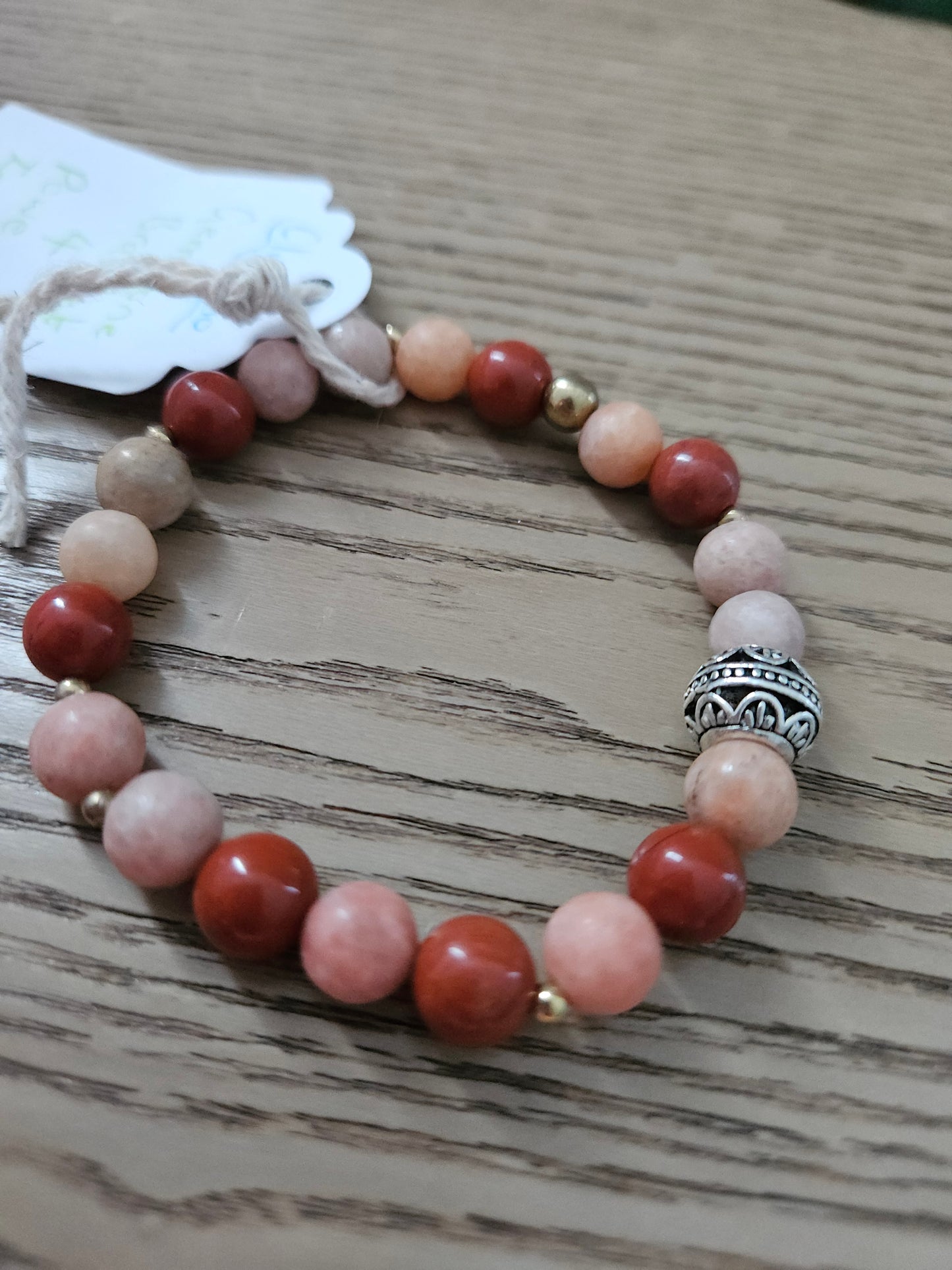 Gemstone Charm Bracelets! Power and Influence - Red Jasper - Orchid Calcite